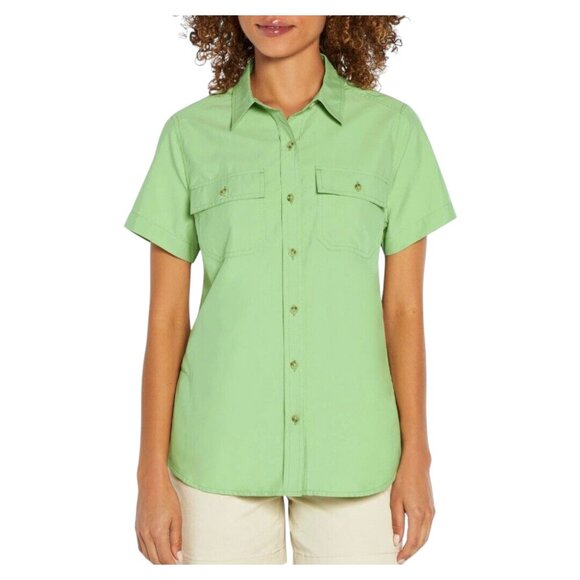 Eddie Bauer NWT Short Sleeved Adventure Shirt - Quiet Green - XL - Picture 1 of 10